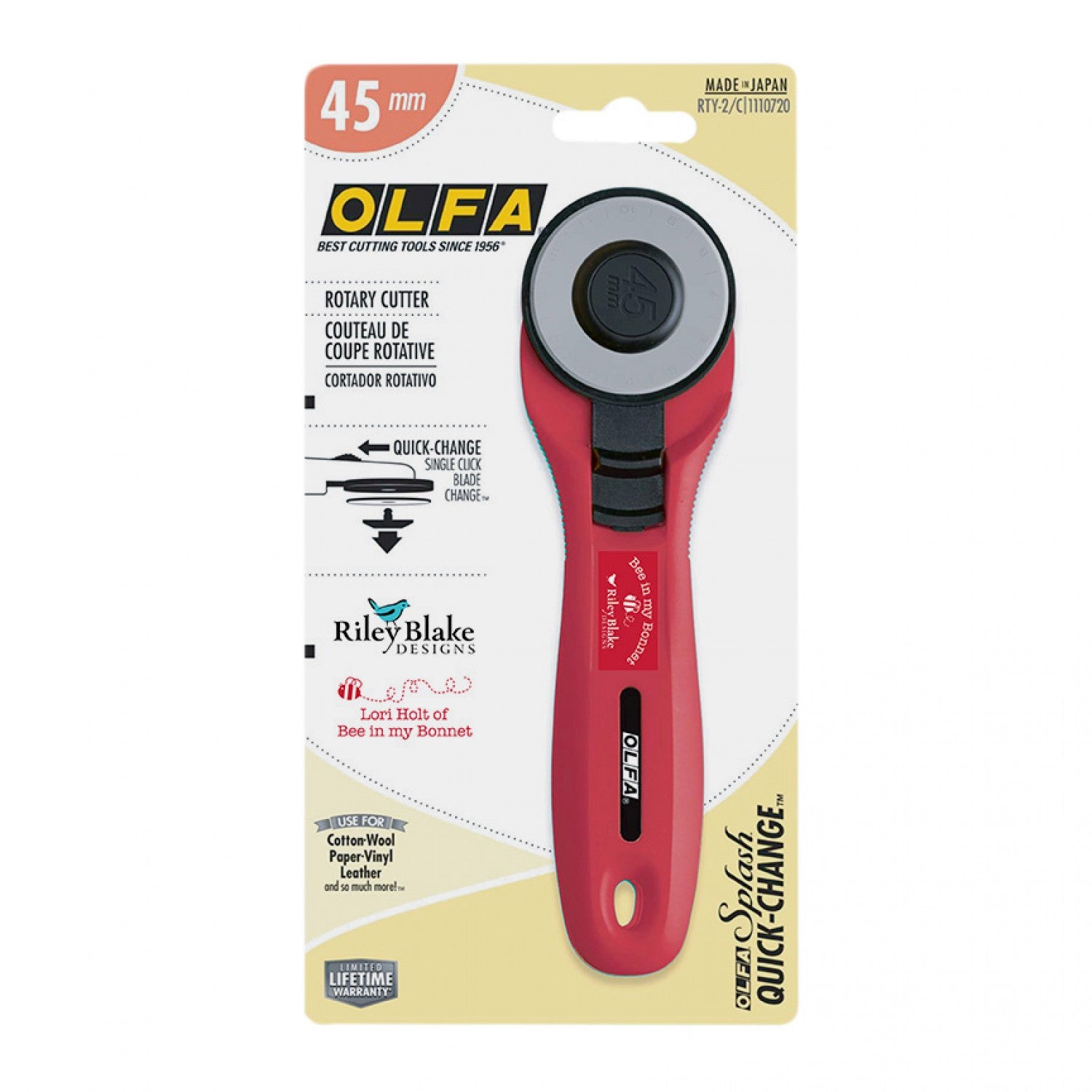 Lori Holt • Red • 45mm • OLFA Quick Change Rotary Cutter {PREORDER}