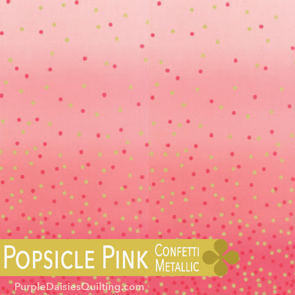 Popsicle Pink - BEST Ombre Confetti - Half Yard - 10807-226