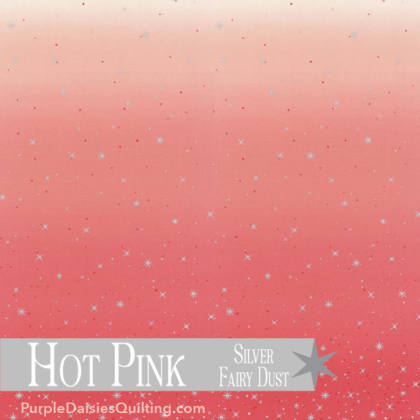 Hot Pink - Ombre Fairy Dust - Half Yard - 10871-14