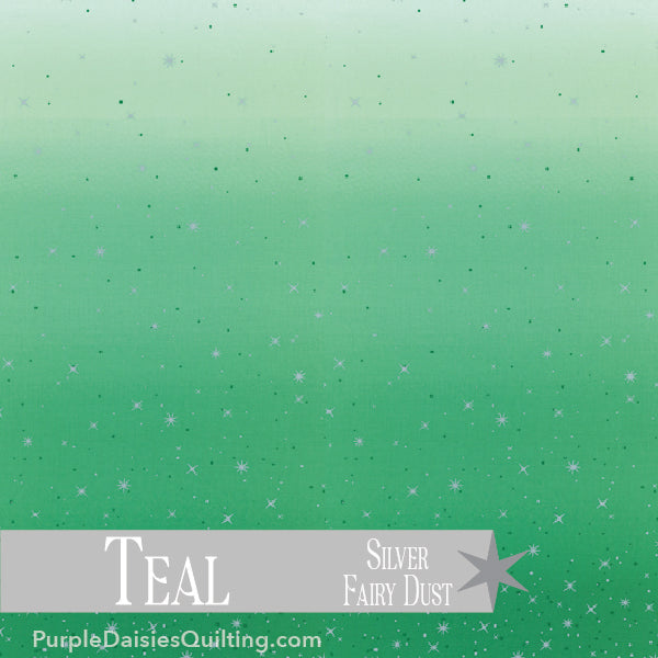 Teal - Ombre Fairy Dust - Half Yard - 10871-31