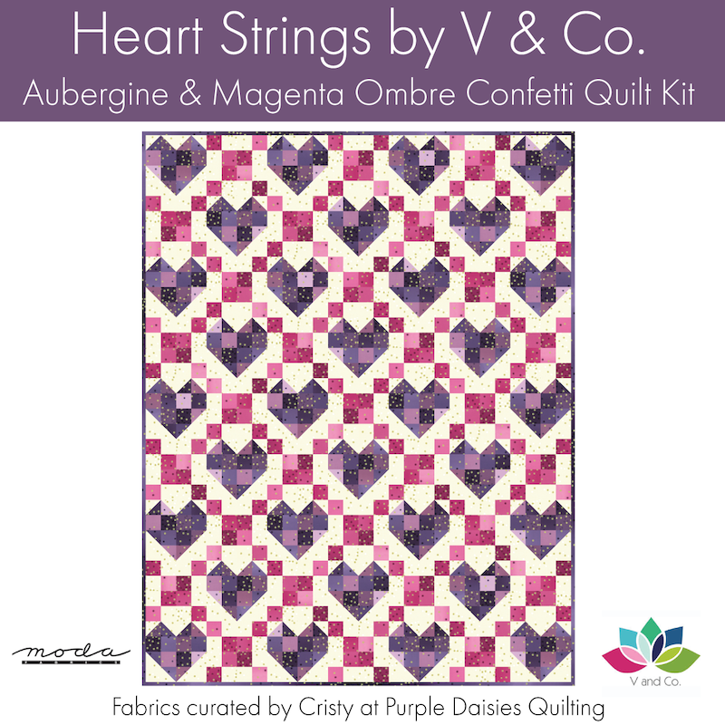 Heart Strings by V & Co. - Aubergine Quilt Kit