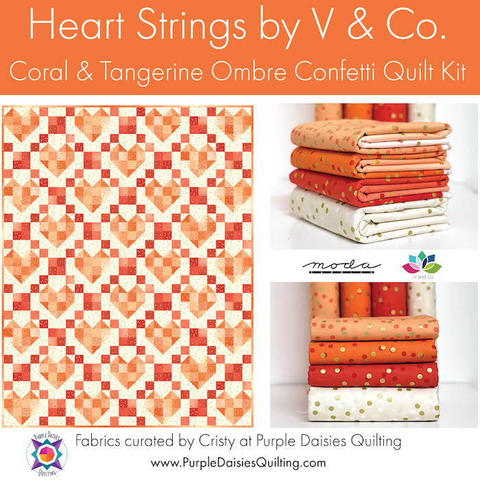 Heart Strings by V & Co. - Coral Quilt Kit