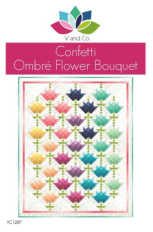 Confetti Ombre Flower Bouquet by V & Co. + Quilt Kit
