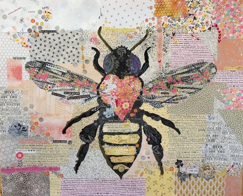 Honey Bee Collage Pattern