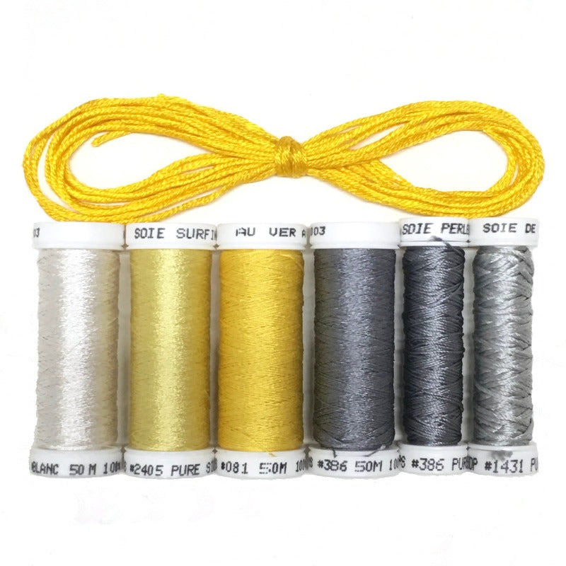 Yellow/Gray - Au Ver a Soie Thread Set