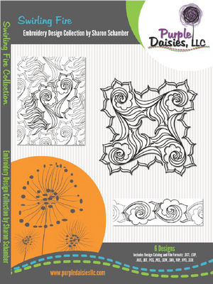 Swirling Fire digitized longarm and machine embroidery designs by Sharon Schamber
