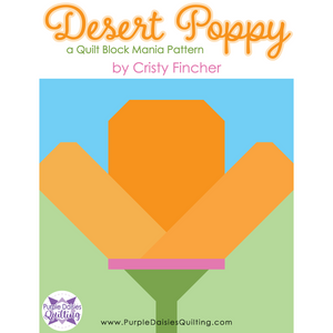 Desert Poppy Quilt Block by Cristy Fincher - PDF