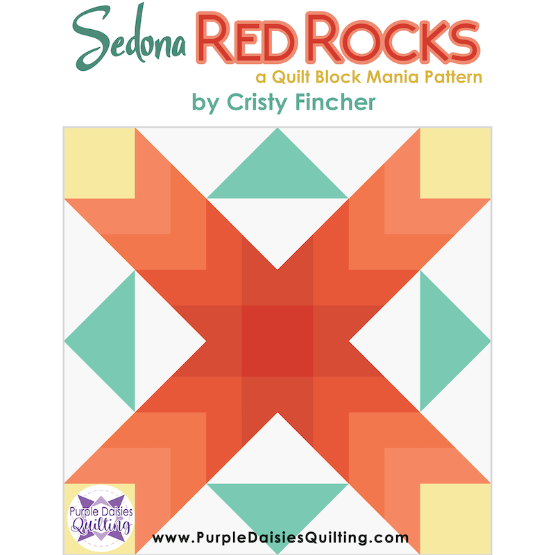 Red Rocks Quilt Block by Cristy Fincher - PDF