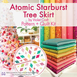 Atomic Starburst Tree Skirt Kit • in Pinks, Yellows, & Teal Greens