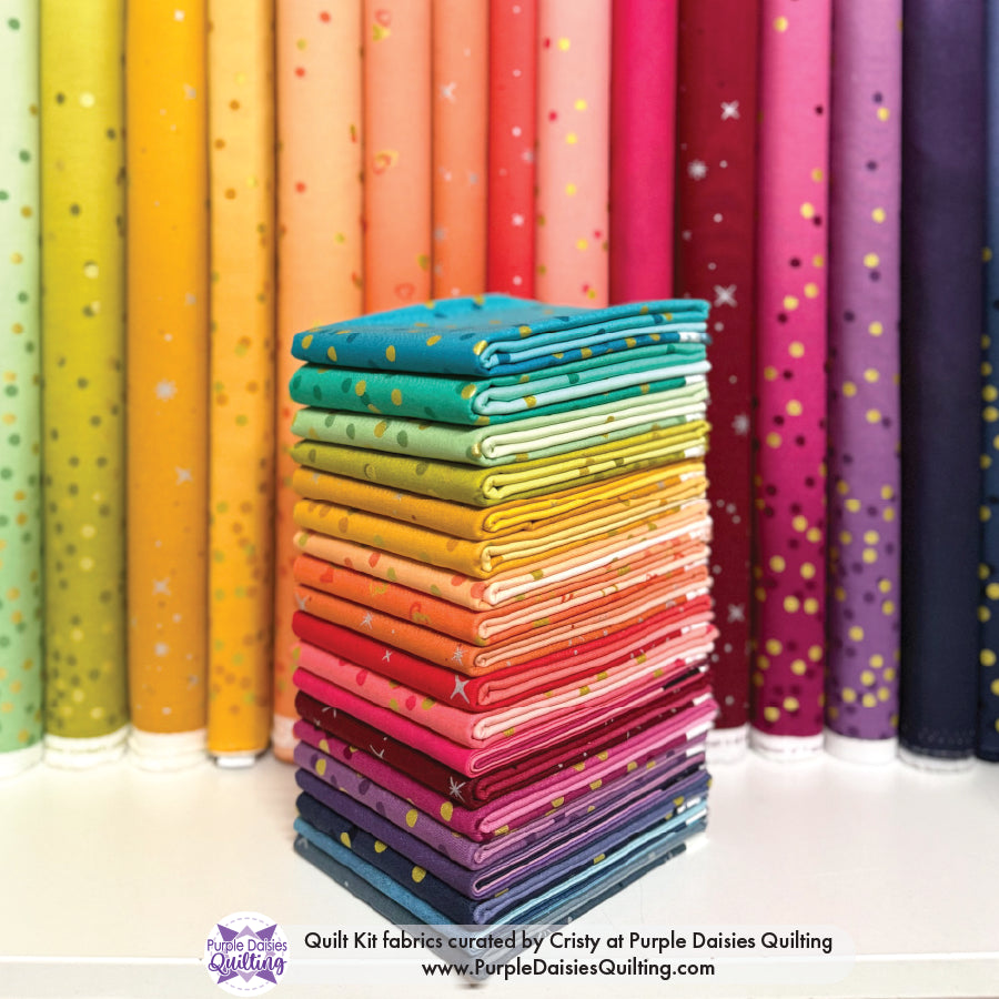 Bumblebee Blossoms by Krista Moser + Quilt Kit - Purple Daisies