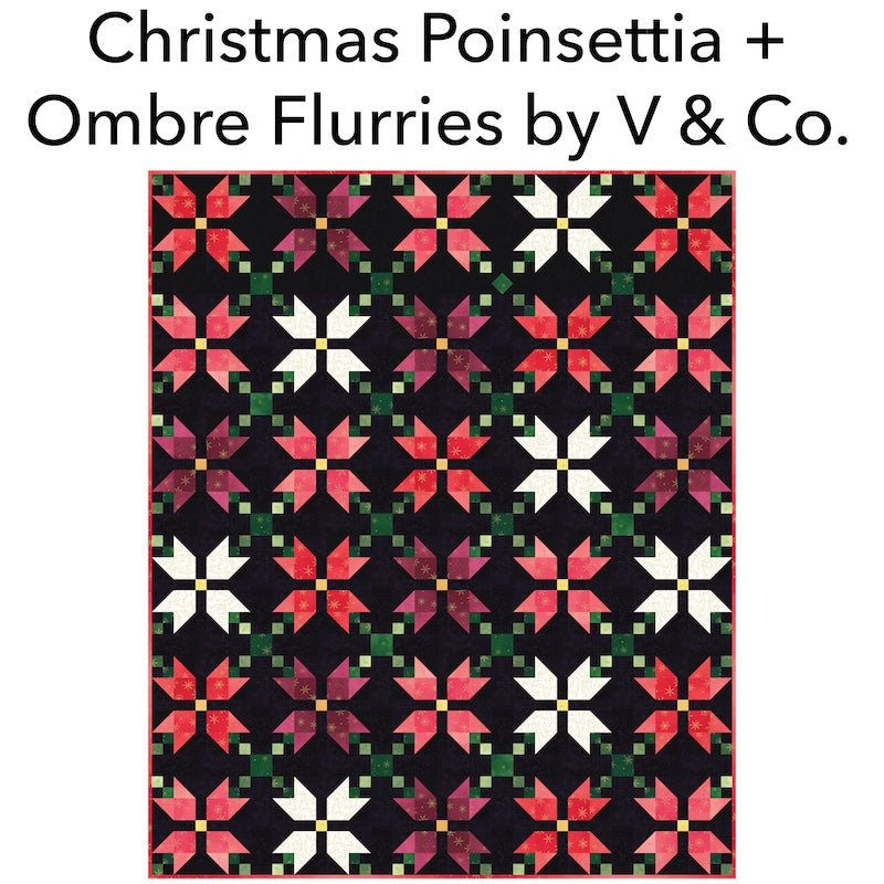 Christmas Poinsettia with Ombre Flurries quilt kit