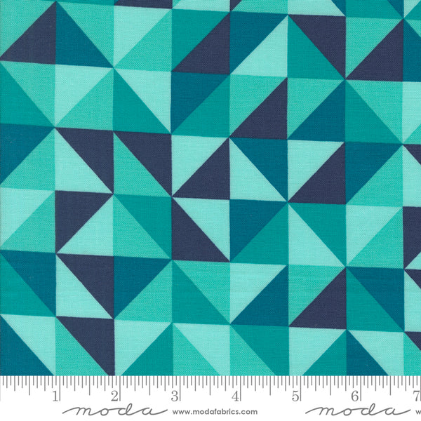 V & Co. Color Crush • Turquoise Prism • Half Yard - Purple Daisies Quilting