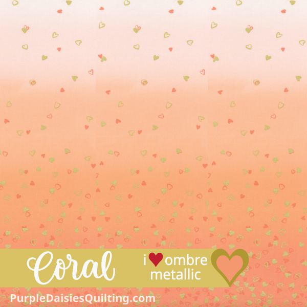 Coral • I Heart Ombre • Half Yard - 10875-221M