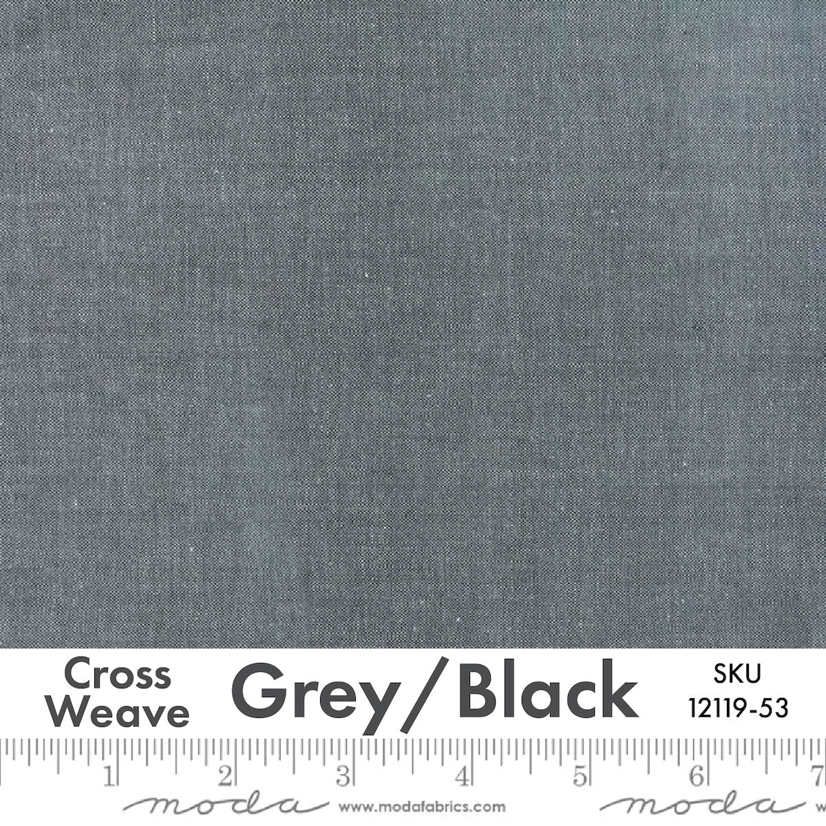 Cross Weave • Grey/Black 12119-53• by Moda
