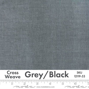 Cross Weave • Grey/Black 12119-53• by Moda