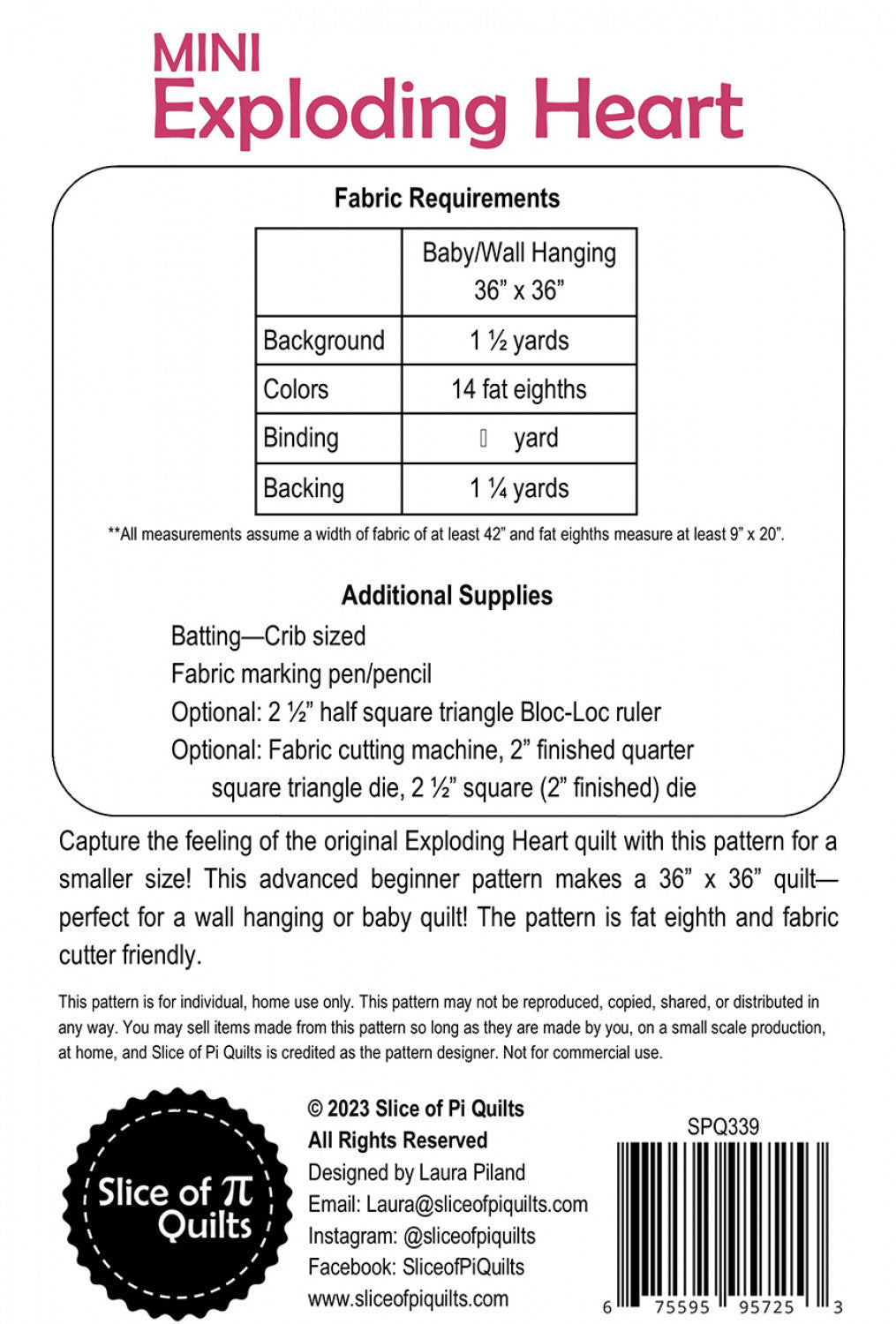 Mini Exploding Heart by Slice of Pi Quilts
