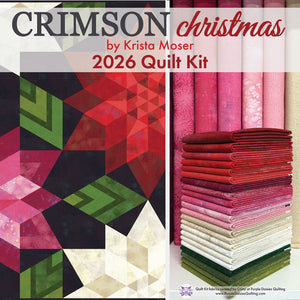 Crimson Christmas by Krista Moser quilt kit with fabrics from Moda and Art Gallery Fabrics