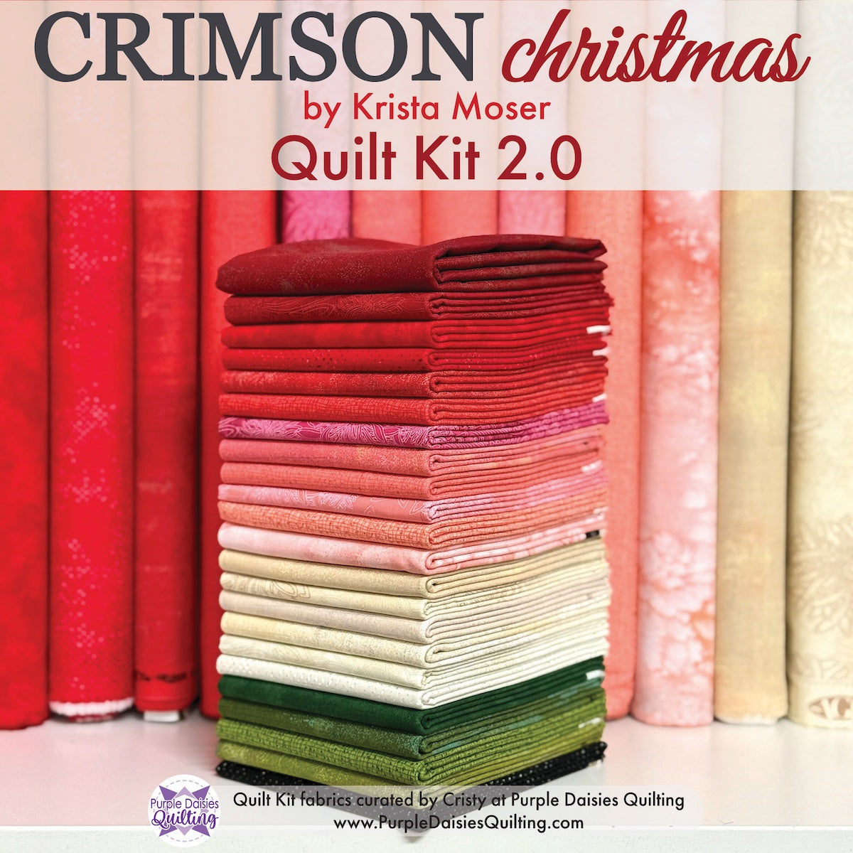 Crimson Christmas by Krista Moser quilt kit with fabrics from Moda and Art Gallery Fabrics