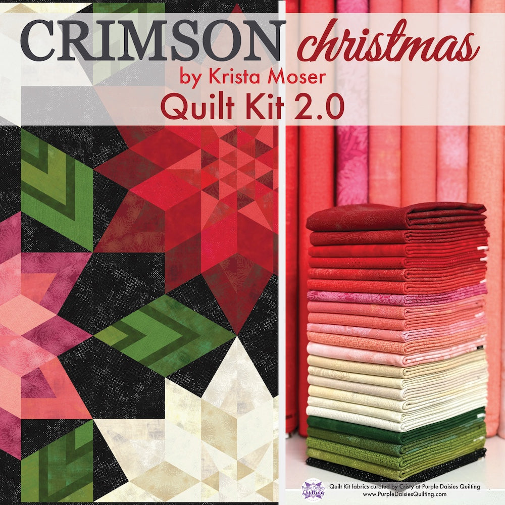 Crimson Christmas by Krista Moser quilt kit with fabrics from Moda and Art Gallery Fabrics