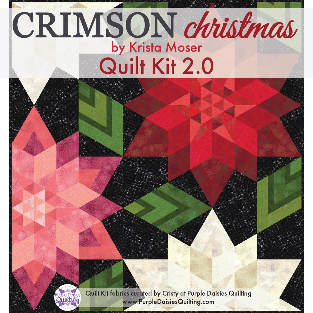 Crimson Christmas by Krista Moser quilt kit with fabrics from Moda and Art Gallery Fabrics