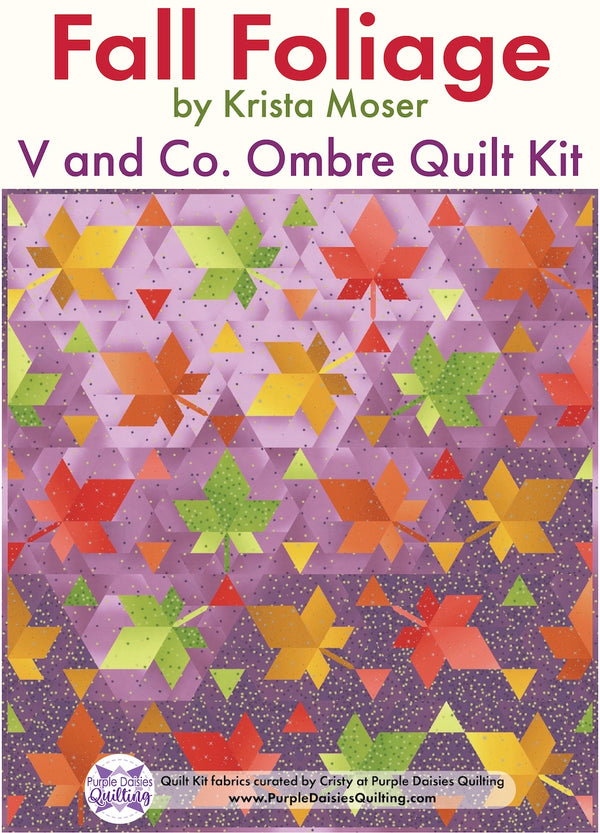 Fall Foliage by Krista Moser • Ombre Quilt Kit - Purple Daisies Quilting
