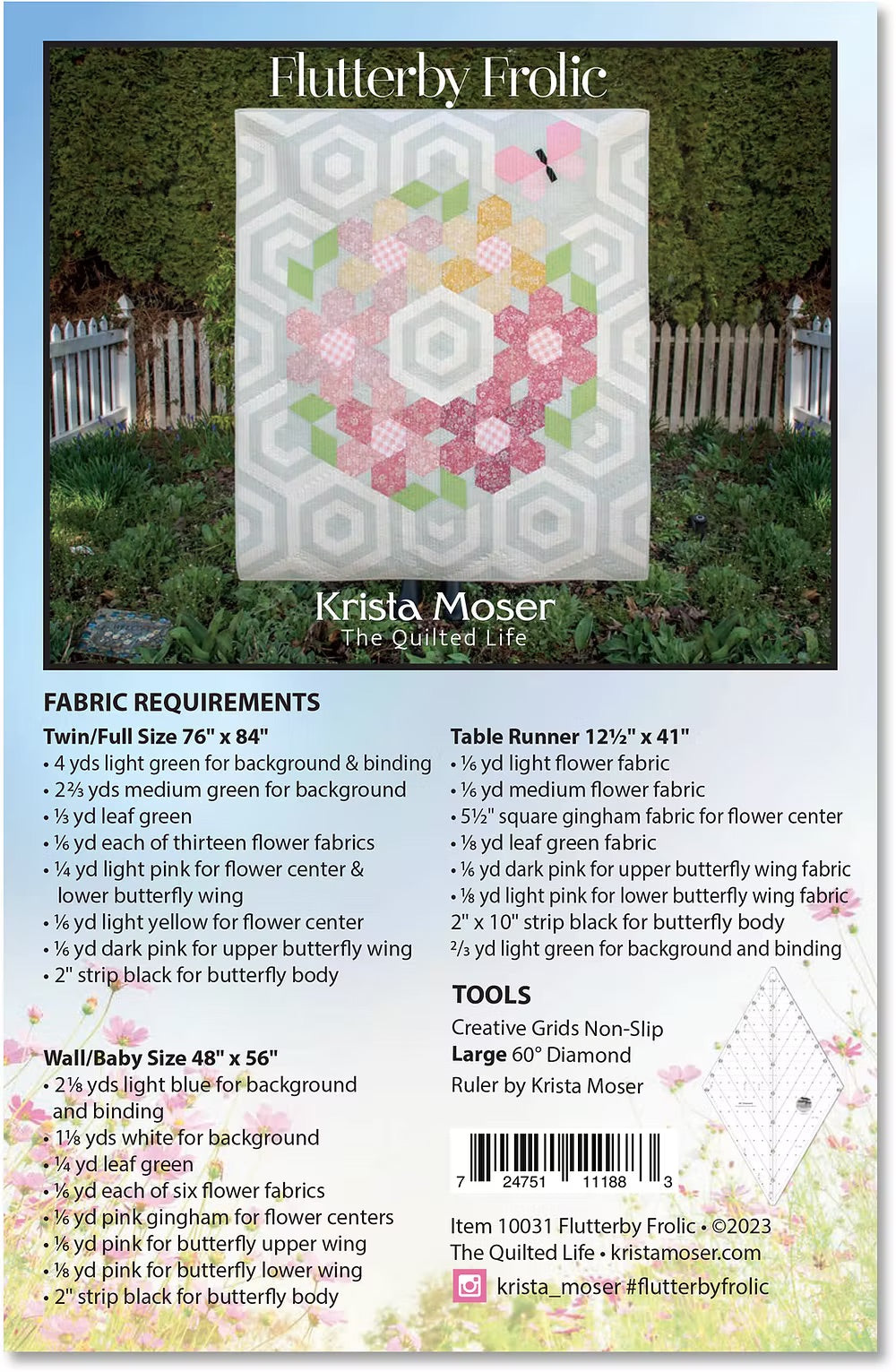 Flutterby Frolic quilt pattern by Krista Moser