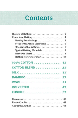 Know Your Battings: Carry-along Reference Guide for Quilters and Sewers
by Krista Moser