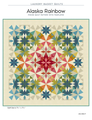 Alaska Rainbow quilt pattern by Laundry Basket Quilt featuring Linen Texture fabrics