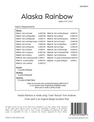 Alaska Rainbow quilt pattern by Laundry Basket Quilt featuring Linen Texture fabrics