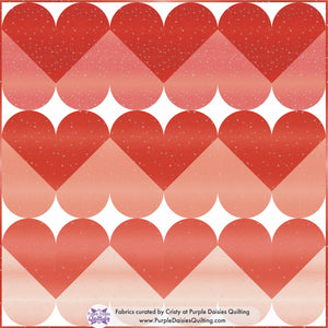 Sweetheart quilt pattern by Modern Handcraft with V and Co. Ombre fabric quilt kit