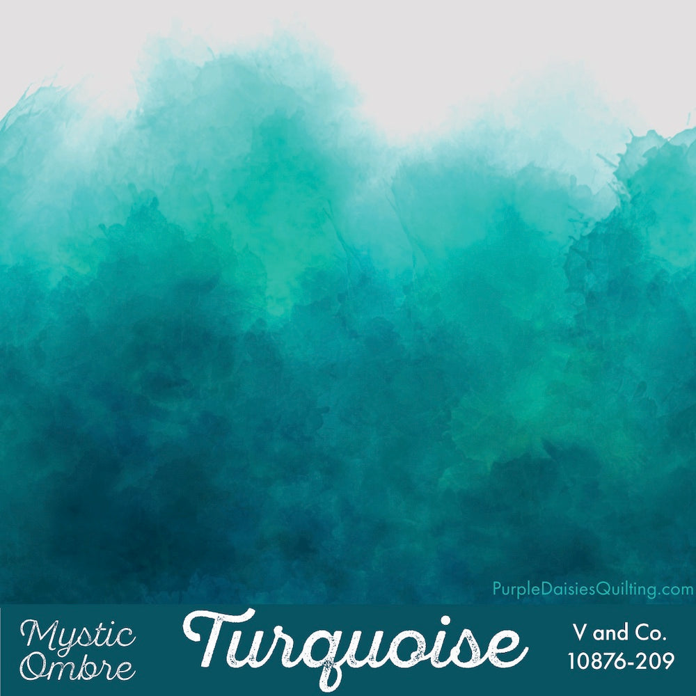 Turquoise Mystic Ombre fabric by V and Co. from Moda 10876-209