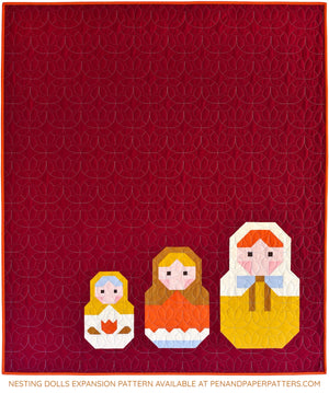 Nesting Dolls Expansion quilt pattern by Pen + Paper Patterns quilt kit with PURE Solids by Art Gallery Fabrics