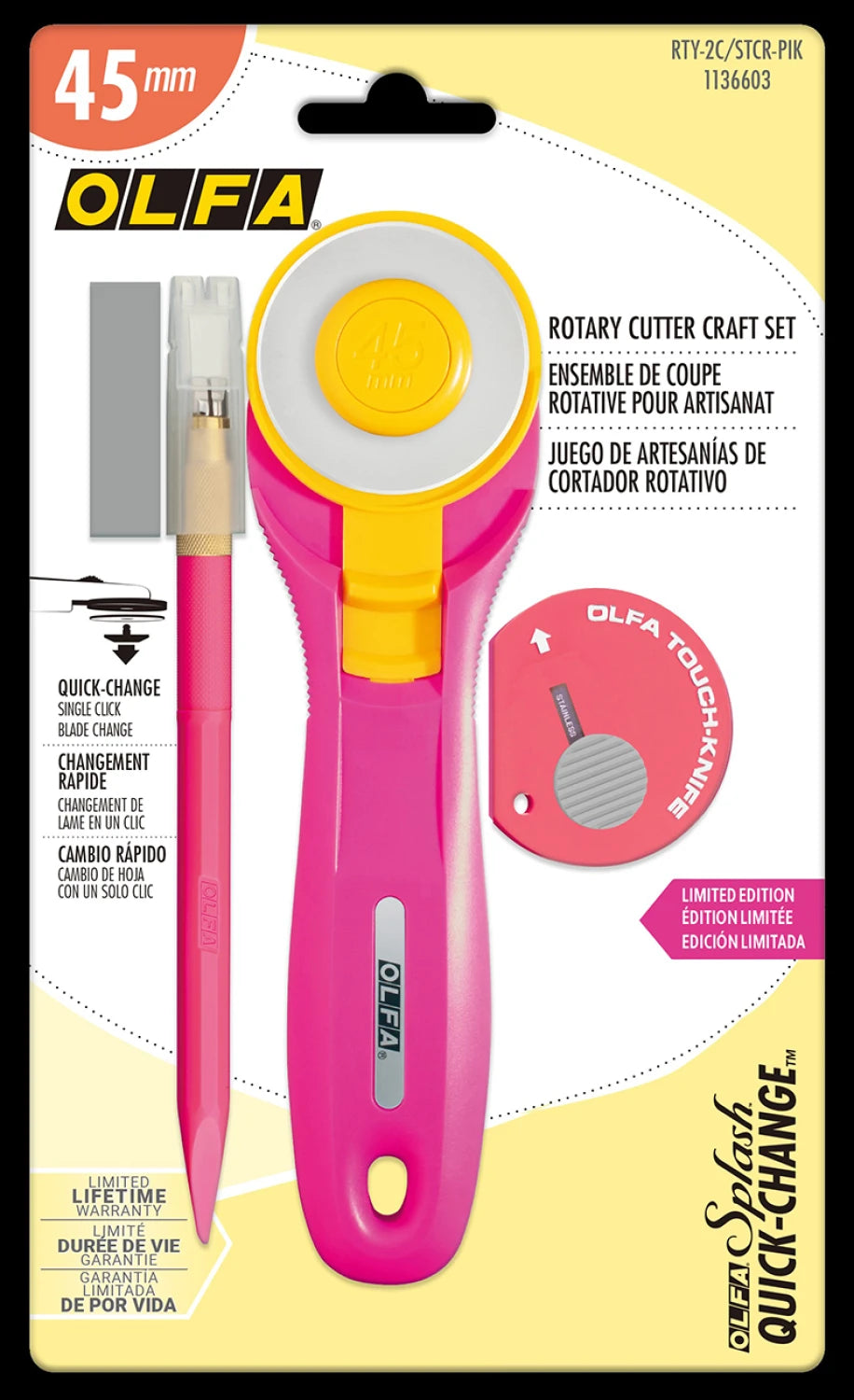 OLFA Pink 45mm cutter & craft knife set