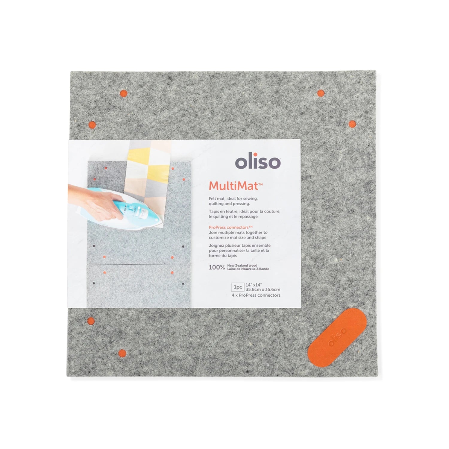 Oliso MultiMat Wool Pressing Mat - 14" x 14" for pressing and ironing quilt fabric