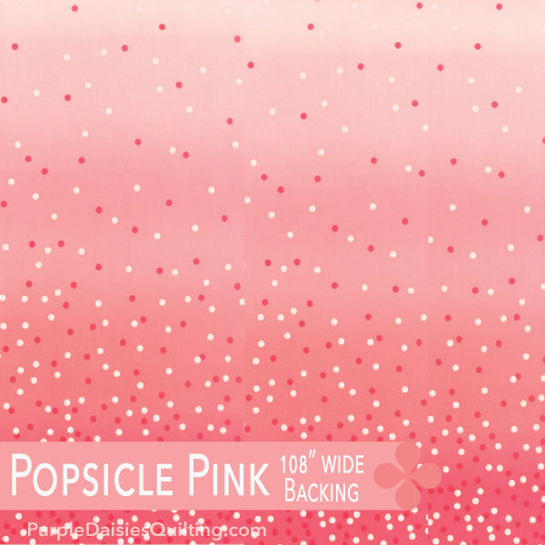 Popsicle Pink - 108" wide Ombre Confetti - Half Yard - 11176-226