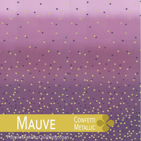 Gilded Metallic Paper Gold • Kind Words • 11536-15M • Half Yard - Purple  Daisies Quilting