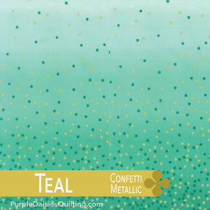 Teal - BSET Ombre Confetti - Half Yard - 10807-31