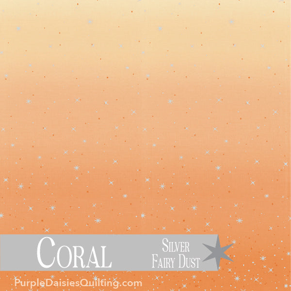 Coral - Ombre Fairy Dust - Half Yard - 10871-221