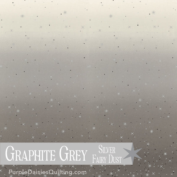Graphite Grey  - Ombre Fairy Dust - Half Yard - 10871-13