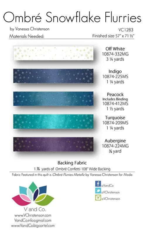 Ombre Snowflake Flurries by V & Co. • Quilt Kit