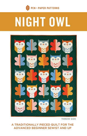 Night Owl quilt pattern by Pen + Paper Patterns
