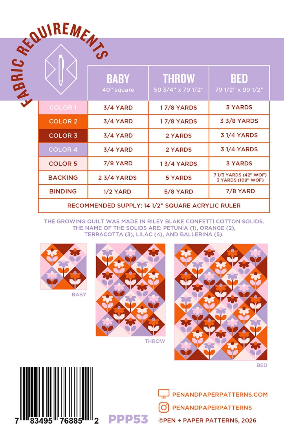 Growing Quilt by Pen+ Paper Patterns 