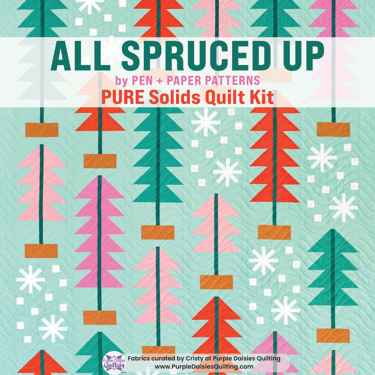 All Spruced Up quilt pattern by Pen + Paper Patterns quilt kit with PURE Solids by Art Gallery Fabrics