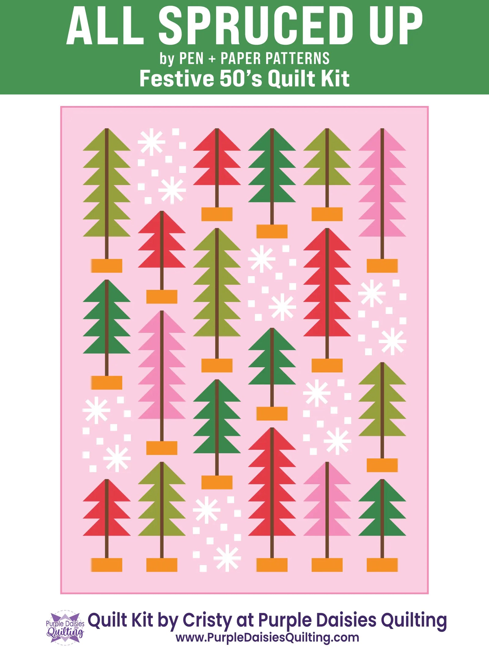All Spruced Up quilt pattern by Pen + Paper Patterns quilt kit with PURE Solids by Art Gallery Fabrics