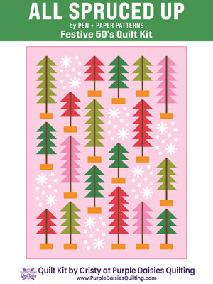 All Spruced Up quilt pattern by Pen + Paper Patterns quilt kit with PURE Solids by Art Gallery Fabrics