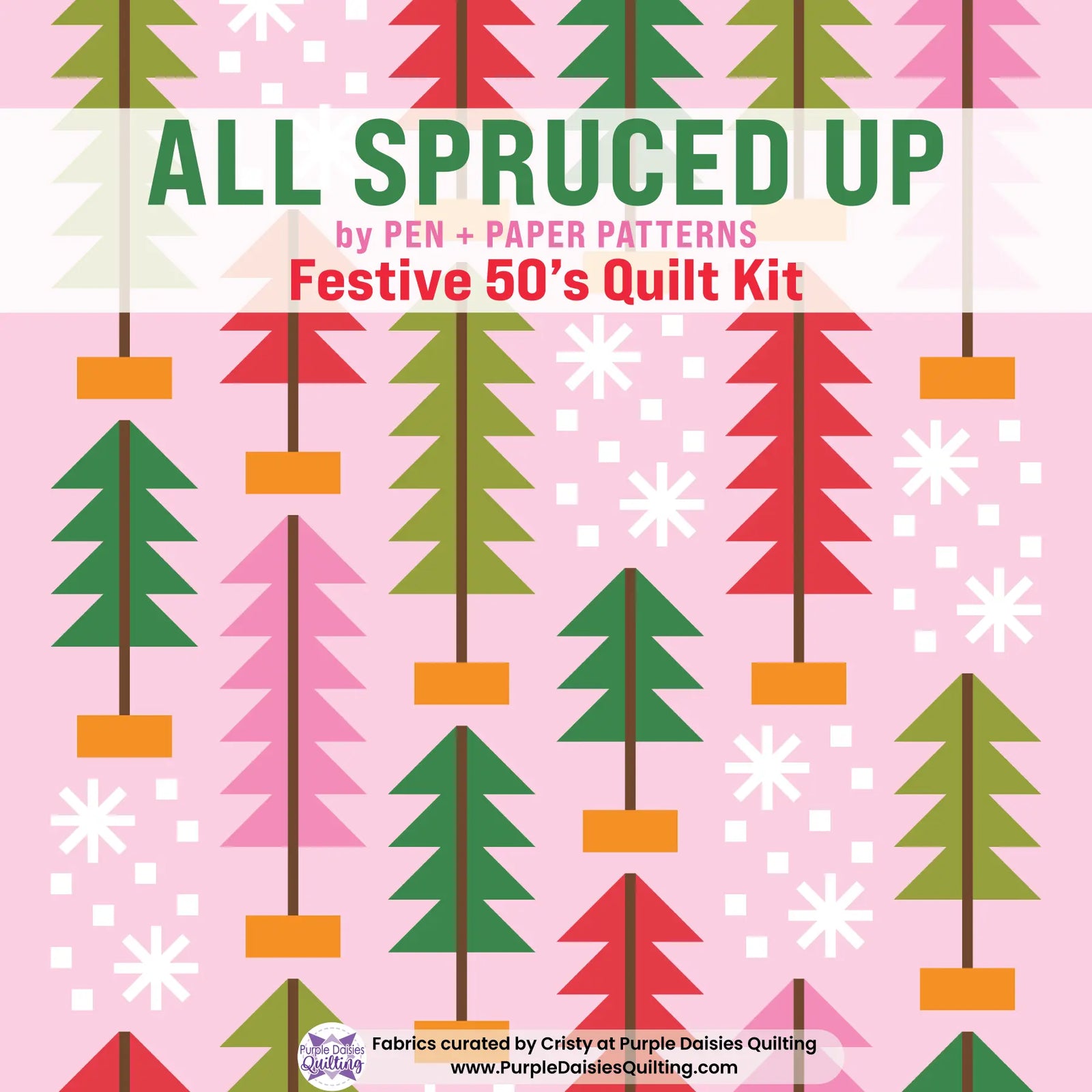 All Spruced Up quilt pattern by Pen + Paper Patterns quilt kit with PURE Solids by Art Gallery Fabrics