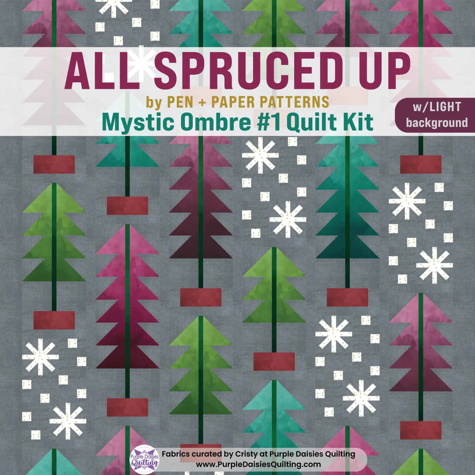 All Spruced Up quilt pattern by Pen + Paper Patterns quilt kit with Mystic Ombre fabrics by V and Co. for Moda