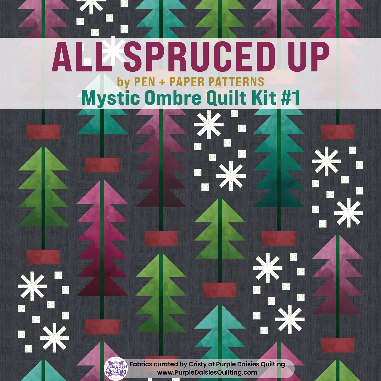 All Spruced Up quilt pattern by Pen + Paper Patterns quilt kit with Mystic Ombre fabrics by V and Co. for Moda