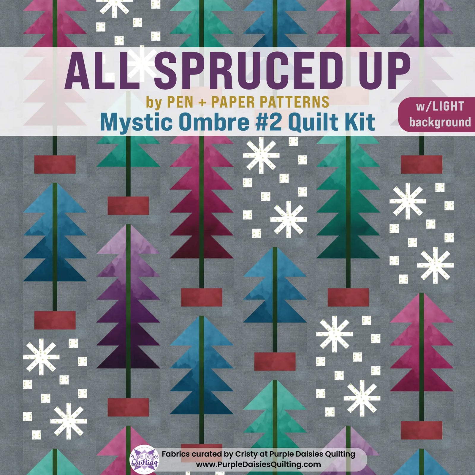 All Spruced Up quilt pattern by Pen + Paper Patterns quilt kit with Mystic Ombre fabrics by V and Co. for Moda