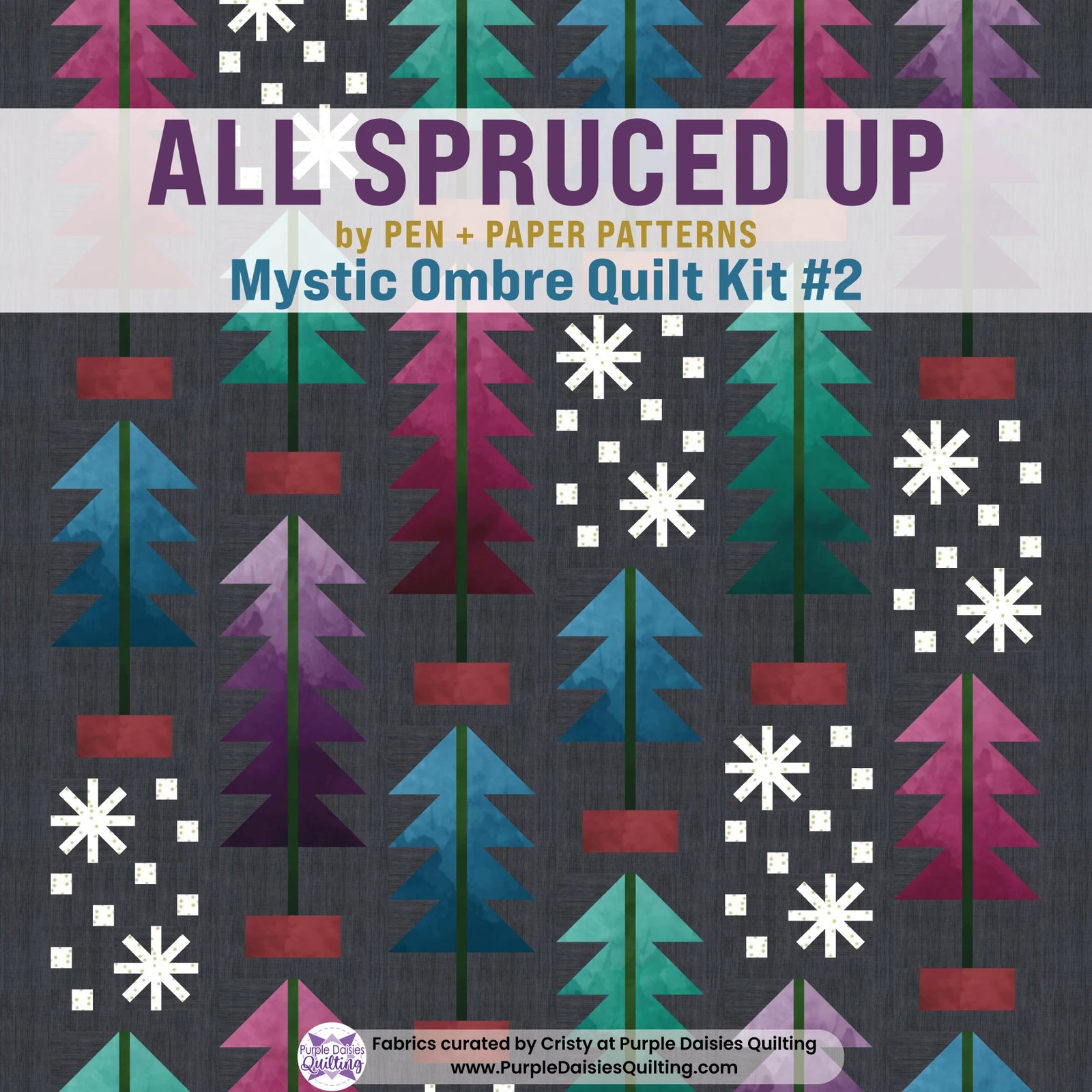 All Spruced Up quilt pattern by Pen + Paper Patterns quilt kit with Mystic Ombre fabrics by V and Co. for Moda